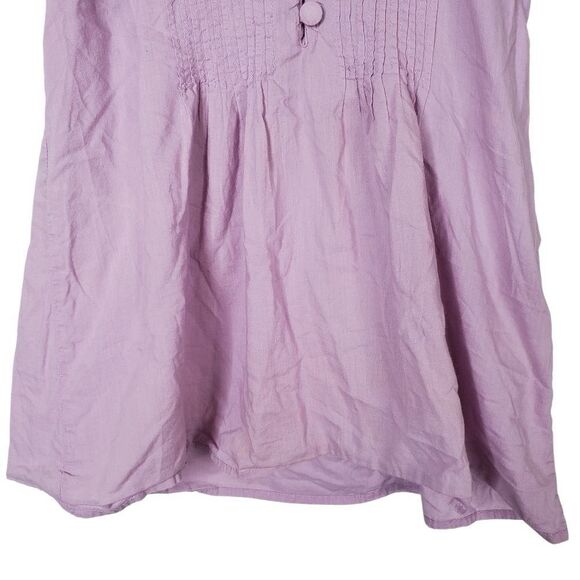 Charlotte Russe Lilac Purple V-Neck Embroidery Tie Back Sleeveless Blouse Small - Picture 4 of 10